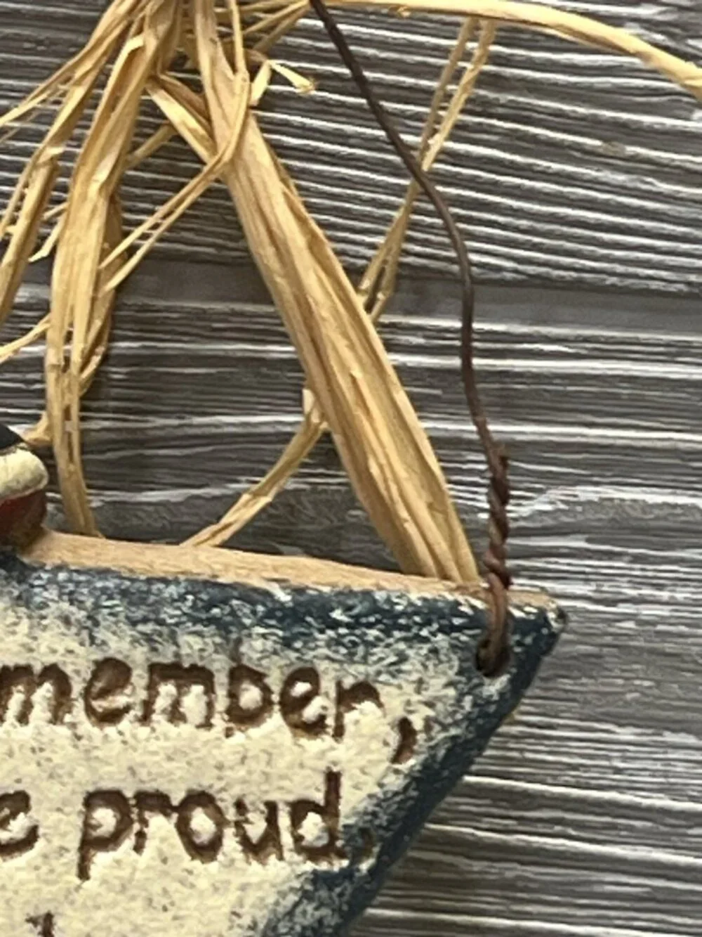 Rustic Patriotic USA Star Hanger Reagan Quote 6.5” Resin Americana 4th of July